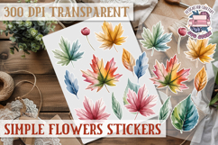 Summer Flowers sticker Scrapbook PNG Botanical Beach Product Image 1