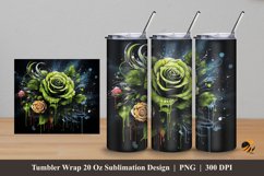 Graffiti Rose Tumbler Wrap Sublimation Design 5 Product Image 1