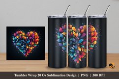 Beauty Love Tumbler Wrap Sublimation Design 5 Product Image 1