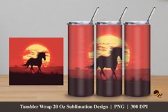 Wildlife Horse Tumbler Wrap Sublimation Design 5 Product Image 1