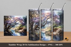 Tree Park Tumbler Wrap Sublimation Design 5 Product Image 1