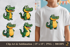Cute Alligator DTF Sublimation Clipart Design Product Image 1