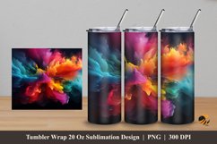 Splash Color Tumbler Wrap Sublimation Design 5 Product Image 1