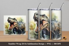 Tyrannosaurus Tumbler Wrap Sublimation Design 5 Product Image 1