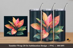 Painting Aglaonema Tumbler Wrap Sublimation Design 5 Product Image 1