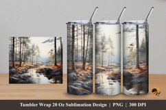 Misty Forest Tumbler Wrap Sublimation Design 5 Product Image 1