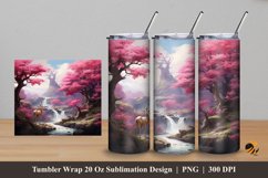 Lovely Waterfall Tumbler Wrap Sublimation Design 5 Product Image 1