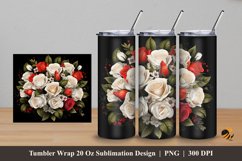 Floral Bouquet Tumbler Wrap Sublimation Design 5 Product Image 1
