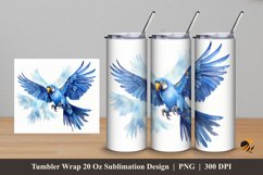 Macaws Flutter Tumbler Wrap Sublimation Design 5 Product Image 1