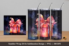 Watercolor Gift Tumbler Wrap Sublimation Design 5 Product Image 1