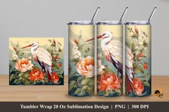 Painting Stork Tumbler Wrap Sublimation Design 5 Product Image 1