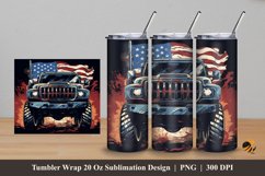 American Truck Tumbler Wrap Sublimation Design 5 Product Image 1