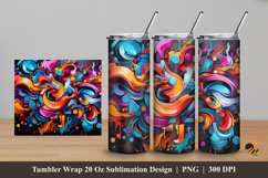 Art Colors Tumbler Wrap Sublimation Design 5 Product Image 1