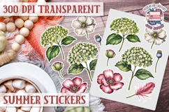 Summer Vibes sticker sheet Beach Scrapbook PNG Flowers Product Image 1