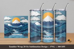 Nature Mountain Tumbler Wrap Sublimation Design 5 Product Image 1