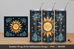 Retro Sun Tumbler Wrap Sublimation Design 5 Product Image 1