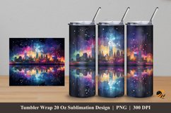 City Sparkling Tumbler Wrap Sublimation Design 5 Product Image 1