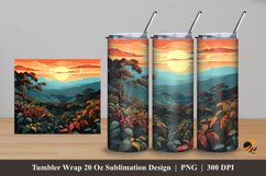 Afternoon garden Tumbler Wrap Sublimation Design 5 Product Image 1