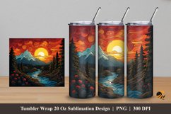Lava Mountain Tumbler Wrap Sublimation Design 5 Product Image 1