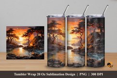 Late Afternoon Tumbler Wrap Sublimation Design 5 Product Image 1