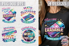 Teacher Quote Colorful Clipart PNG Sublimation 4 Designs Product Image 1