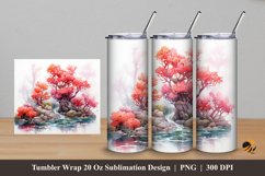 Small Island Tumbler Wrap Sublimation Design 5 Product Image 1
