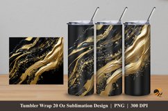 Golden Black Stone Tumbler Wrap Sublimation Design 5 Product Image 1