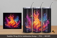 Magic Fire Tumbler Wrap Sublimation Design 5 Product Image 1