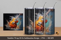 Guitar Painting Tumbler Wrap Sublimation Design 5 Product Image 1