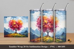Tree Love Tumbler Wrap Sublimation Design 5 Product Image 1