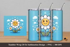 Cute Flower Tumbler Wrap Sublimation Design 5 Product Image 1