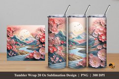 Japanese Nature Tumbler Wrap Sublimation Design 5 Product Image 1