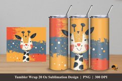 Handdrawn Giraffe Tumbler Wrap Sublimation Design 5 Product Image 1