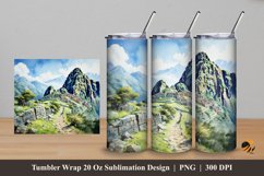 Hill View Tumbler Wrap Sublimation Design 5 Product Image 1