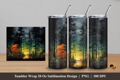 Rain In The Forest Tumbler Wrap Sublimation Design 5 Product Image 1