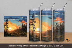 Charm of Tranquility Tumbler Wrap Sublimation Design 5 Product Image 1