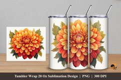 Enchanting Flowers Tumbler Wrap Sublimation Design 5 Product Image 1