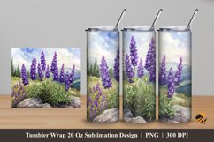 Lavender Flower Tumbler Wrap Sublimation Design 5 Product Image 1