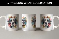 3D Floral Fantasy Saint Bernard Mug Sublimation PNG Product Image 5