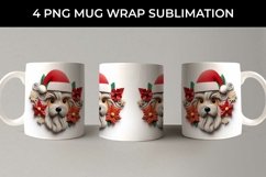 3D Christmas Yorkshire Terrier Dog Mug Wrap Sublimation PNG Product Image 5