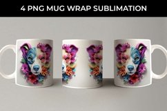 3D Floral Fantasy Jack Russell Mug Sublimation PNG Product Image 5
