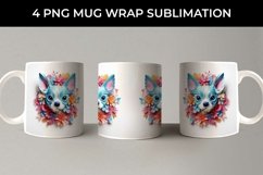 3D Floral Fantasy Chihuahua Mug Sublimation PNG Product Image 5