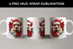 3D Christmas Cocker Spaniel Dog Mug Wrap Sublimation PNG Product Image 5