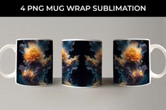Galaxy Calendula Flowers Mug Sublimation PNG Product Image 5
