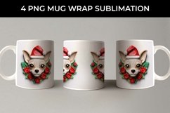 3D Christmas Chihuahua Dog Mug Wrap Sublimation PNG Product Image 5