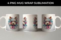 3D Floral Fantasy Yorkshire Terrier Mug Sublimation PNG Product Image 5