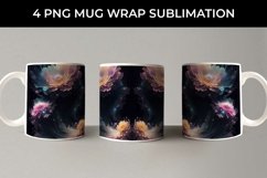 Galaxy Chrysanthemum Flowers Mug Sublimation PNG Product Image 5