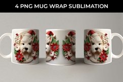 3D Christmas Westie Dog Mug Wrap Sublimation PNG Product Image 5