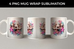 3D Floral Fantasy Cocker Spaniel Mug Sublimation PNG Product Image 5