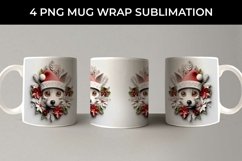 3D Christmas Jack Russell Dog Mug Wrap Sublimation PNG Product Image 5